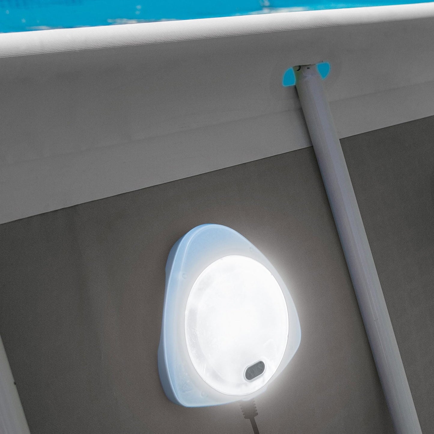 Intex Underwater LED Magnetic Above Ground Wall Pool Light with Magnetic Transmitter and 4 Different Color Options, Multicolor/White