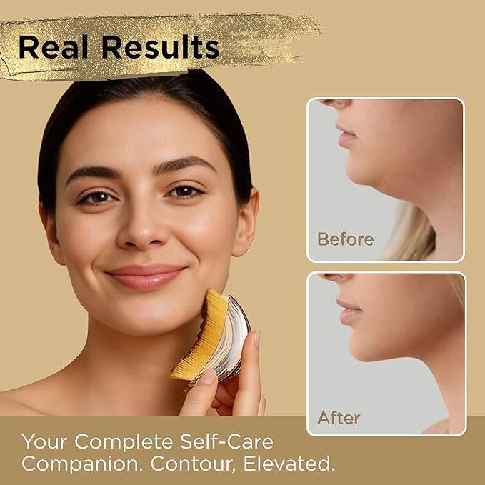 ICON Lymphatic Contour Brush for Face, Face Sculpting Tool for Lymphatic Drainage, Ultra Soft Bristles, Dry Brush, Helps Reduce Look of Puffiness (4 Pack)