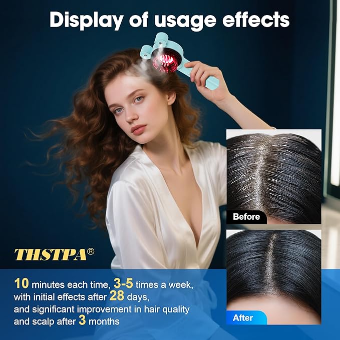 Upgraded 4 in 1 Scalp Massager Hair Growth, Electric Scalp Massager, Hair Oil Applicator for All Head Types, Electric Hair Brush with Red Light Therapy for Scalp Massage Tool, Gift, Blue
