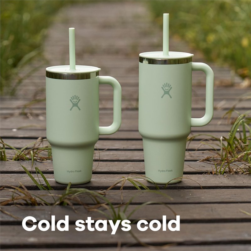 Hydro Flask Travel Tumbler with Handle, Lid and Straw - Insulated Stainless Steel in 40 OzSandpiper