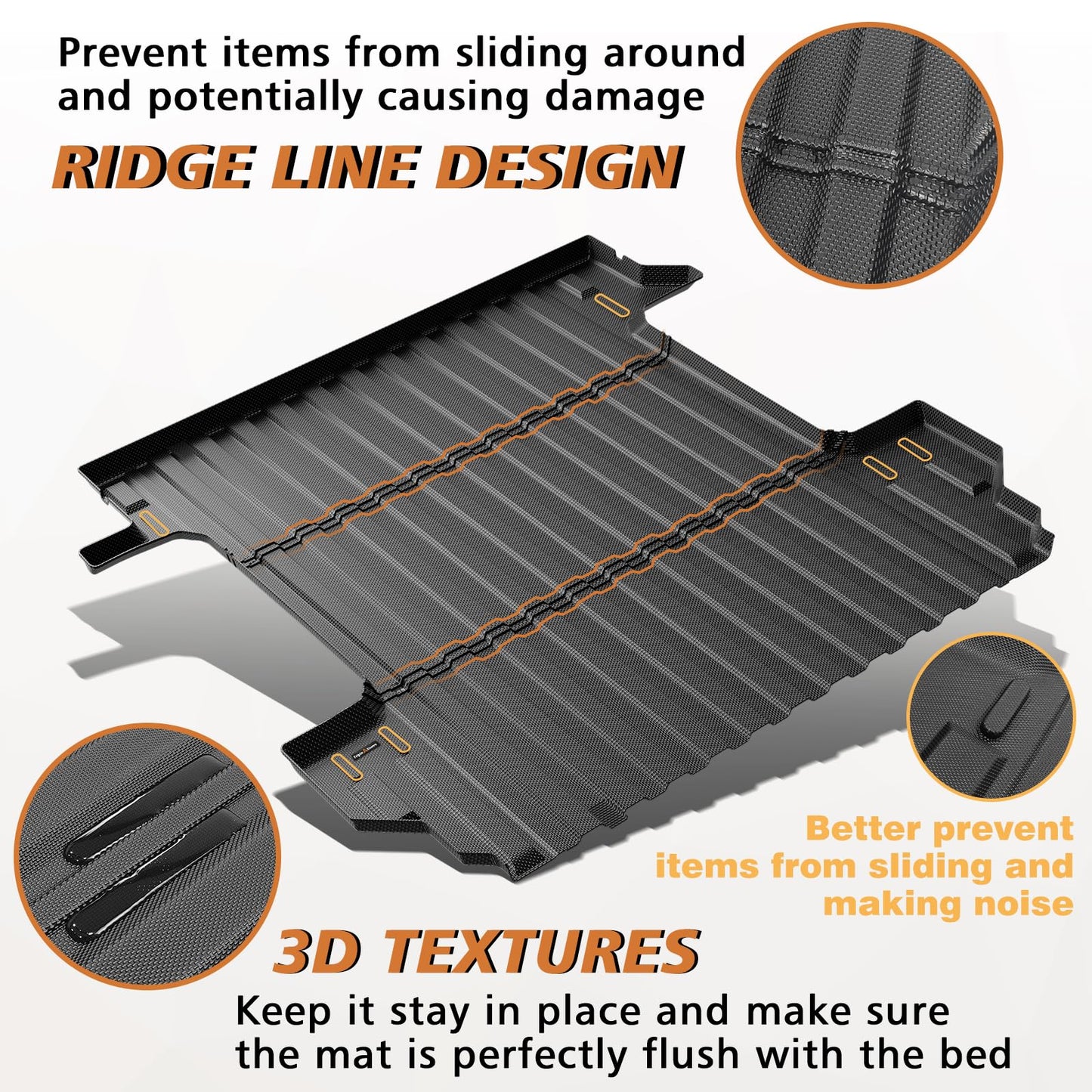 TripleAliners Truck Mat Compatible with 2019-2026 Chevy Silverado/GMC Sierra 1500 5.8FT Accessories, Truck Bed Mat Heavy Duty Custom Fit All Weather Protection TPE Pickup Liner