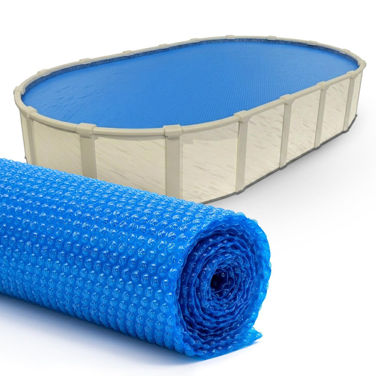 Sun2Solar Blue 10 ft x 15 ft Oval Pool Solar Cover | 8 Mil | Heat Retaining Blanket for Inground and Above Ground Swimming Pools | Harness The Sun's Energy to Heat Pool | Bubble Heating Blankets