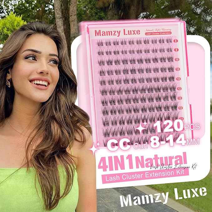 Wispy Lash Clusters Natural 8-14MM Eyelash Clusters CC Invisible Band Short Curly Cluster Eyelash Extensions DIY Versatile Eye Lashes Clusters Extension by MAMZY LUXE