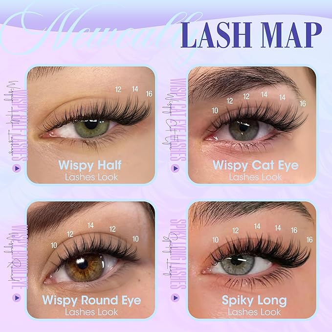 Cluster Lashes Wispy Natural Eyelash Clusters DIY Lash Extension C-curly Cluster Eyelash Extension 10-16MM Individual Lashes Thin Lash Band by Newcally