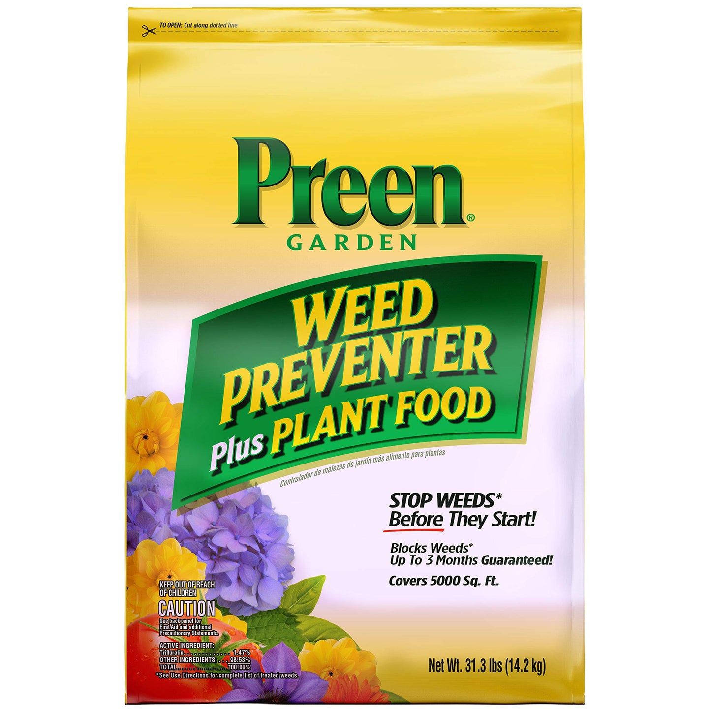 Preen Garden Weed Preventer Plus Plant Food - 31.3 lb. - Covers 5,000 sq. ft.