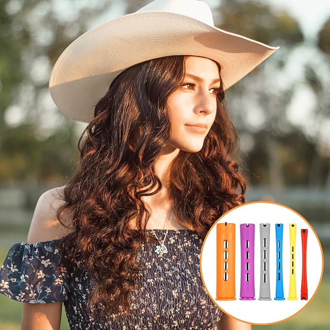 68 Pcs Hair Perm Rods Set - 6 Sizes Plastic Cold Wave Rods with Rat Tail Combs Hair Styling Clips, Perming Rods for Long Short Natural Hair Hairdressing Tools