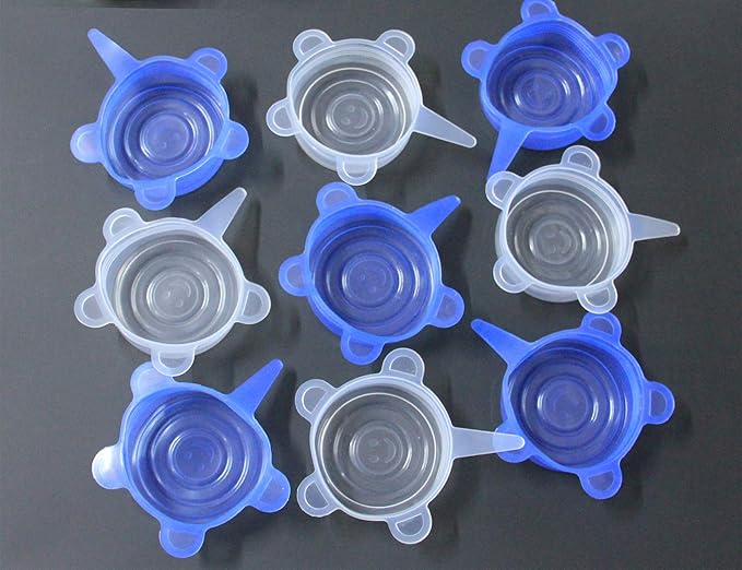 COMTIM Pet Food Can Lids, Silicone Stretch Can Lids Covers for Dog Cat Food, Reusable Expandable Universal Size Fit Most Cans and Jars, 9 PACK