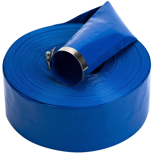 2-1/2 in x 25 ft Pool Backwash Hose Heavy Duty Drain Discharge Double PVC Lay flat General Purpose Vinyl Hose, Burst Resistant for Water Transfer Sump Pump Pool Filter (2.5in 25ft fiber reinforced)