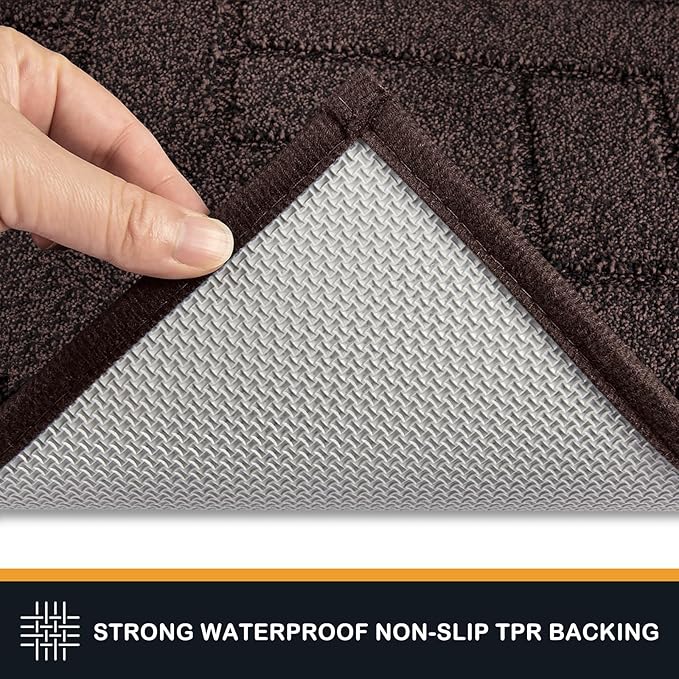 PURRUGS Dirt Trapping Door Mat 32" x 47", Non-Slip Machine Washable Entry Rug, Dog Doormat, Indoor Front Door Mat, Super Absorbent Entryway Rug for Muddy Shoes & Paws, Brown