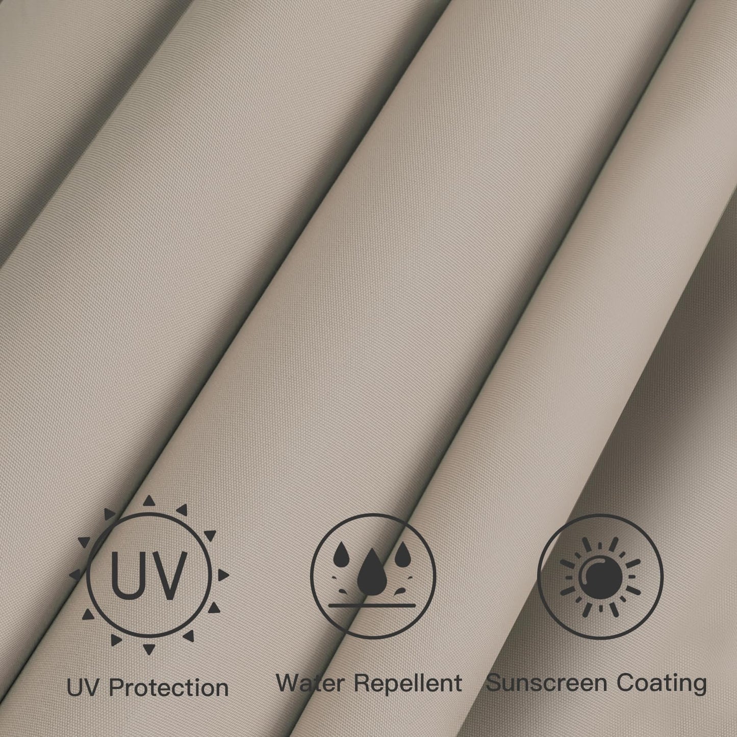 Sunnyglade 9ft Patio Umbrella Replacement Canopy Market Umbrella Top Canopy with 8 Ribs (Light Brown)