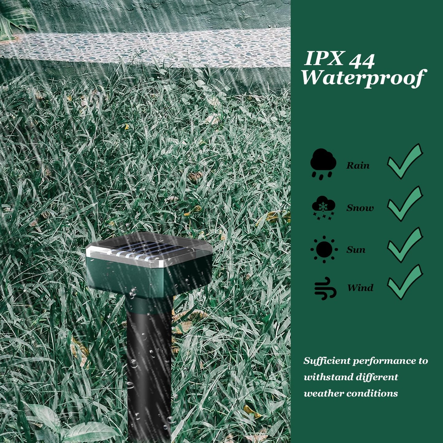 Deer Repellent Devices, Sonic & Solar-Powered Outdoor Deer Deterrent for Garden Plants, 7000 Sq Ft Coverage, Waterproof Sonic Repeller to Keep Deer and Rabbits Away (4)