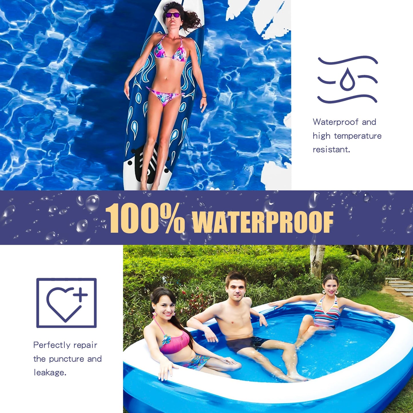 Breliter Inflatable Waterproof Repair Tape - Waterproof TPU Patch Repair Kit, Sealing Repair Tape for Air Mattress, Bounce House, Inflatable Toys, Tent, Swimming Ring, Heavy Duty - 4in x 13.2ft