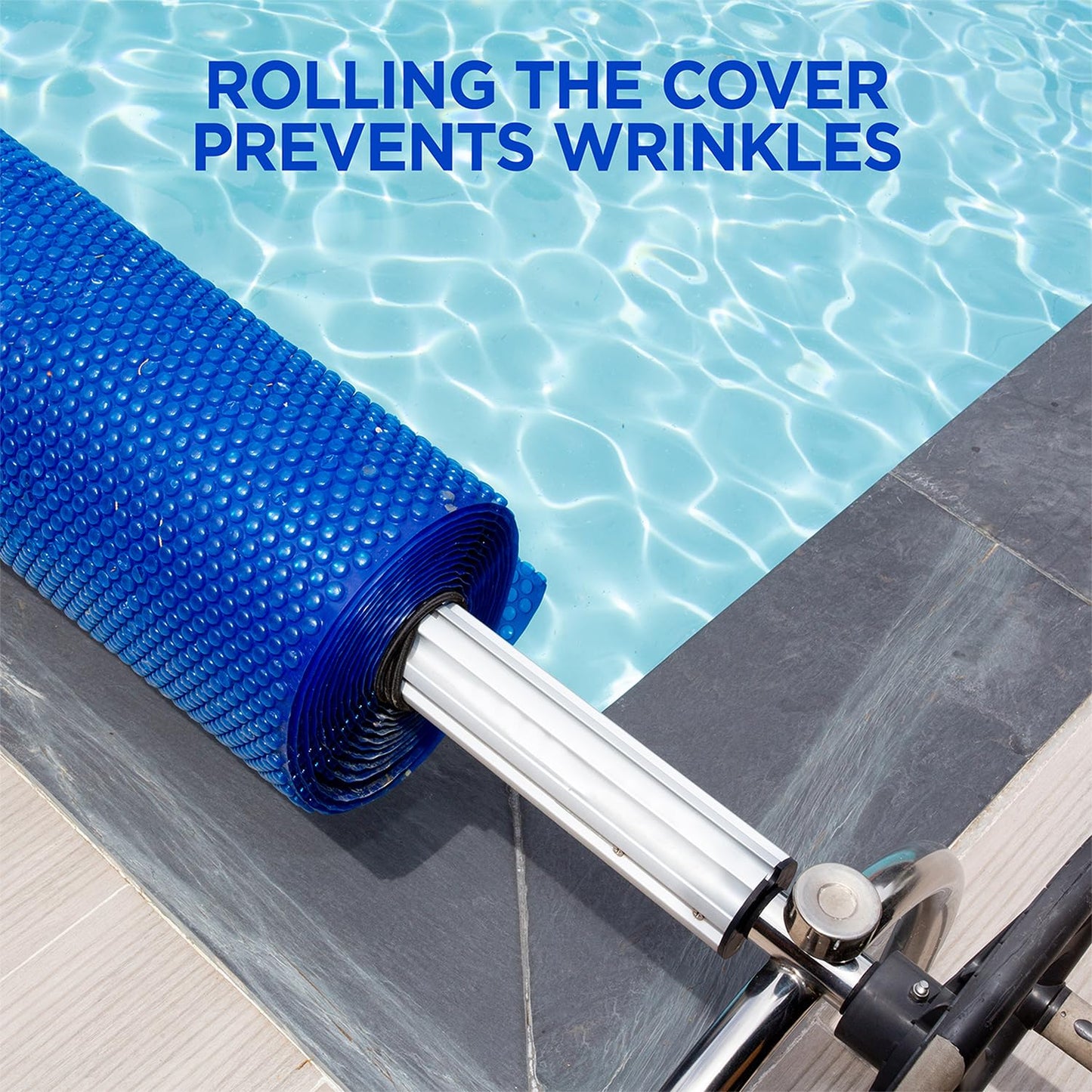 16' x 36' Rectangular Solar Cover for Inground and Above Ground Pools, 12 Mil - Premium Heavy Duty Solar Blanket for Above Ground Pool, Blue - Made in USA