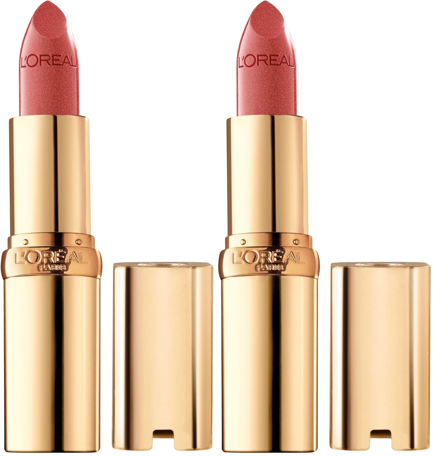 L'Oreal Paris Colour Riche Original Creamy, Hydrating Satin Lipstick with Argan Oil and Vitamin E, Tropical Coral, (Pack of 2)