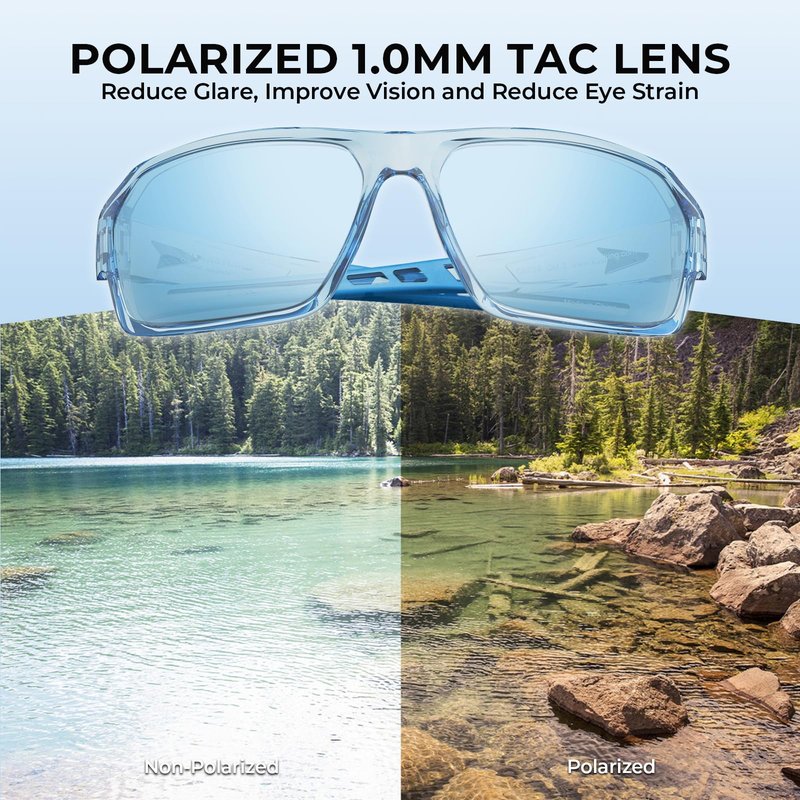 KastKing Chippewa Polarized Sunglasses – UV400 Protection, Full Wrap, 1.0mm TAC Lenses for Fishing, Cycling & Outdoor Sports