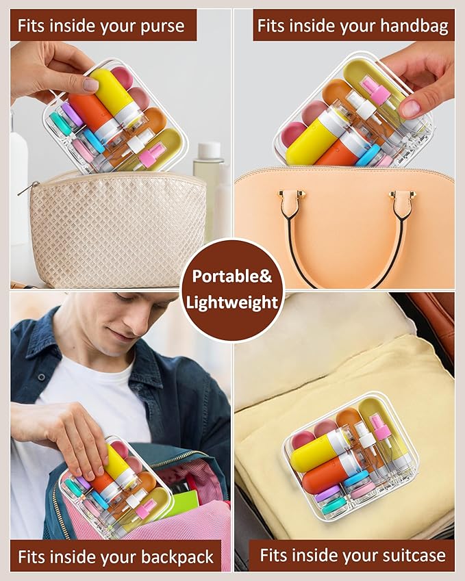20 Pack Travel Bottles for Toiletries, Original Patented, TSA Approved Travel Size Containers, Leak Proof Silicone Shampoo and Conditioner Bottles Women & Men, Airplane Cruise Essentials, Macaron