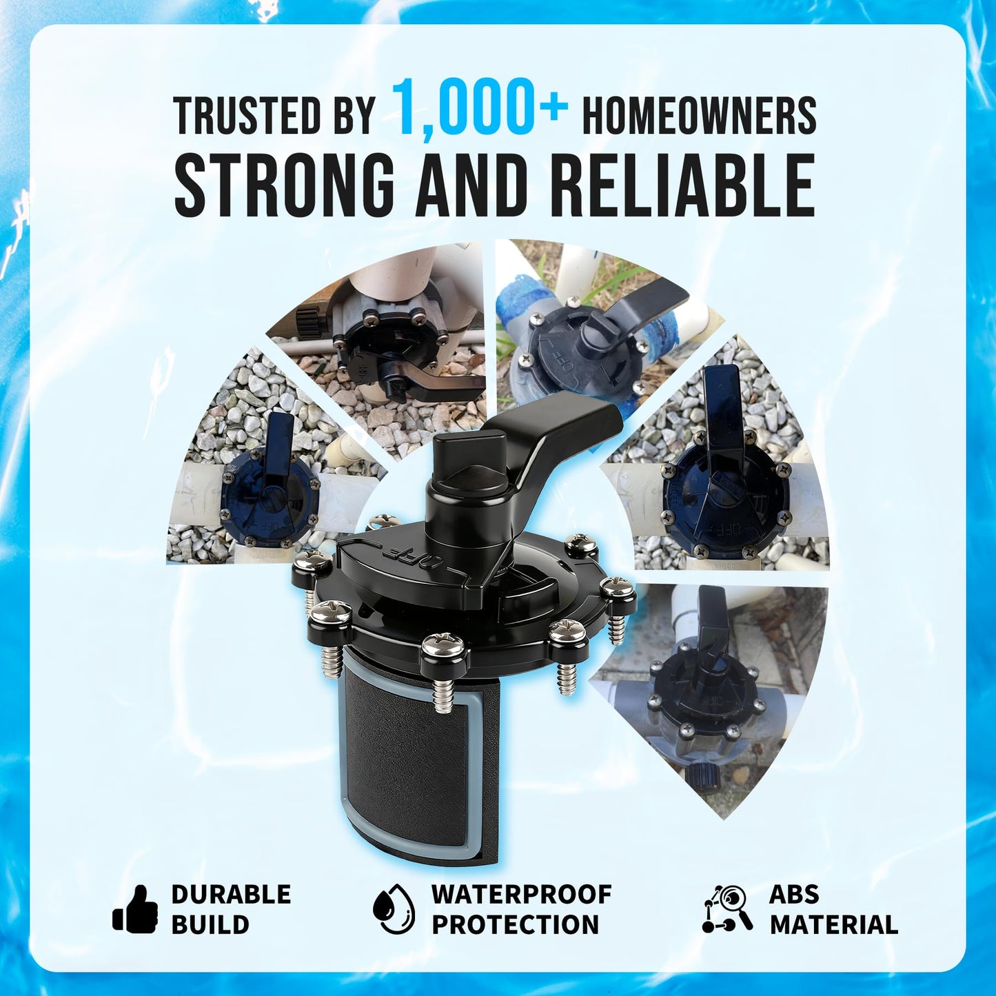 2-Port/3-Port Pool Valve Rebuild Compatible with Jandy 2-way/3-way 4717,4716,4715,1154,1157,2875,2876 Valve and Gray Includes Handle 7433,Diverter Valve 4720,Valve Cover 4606,R0547600 Screws (1 PACK)