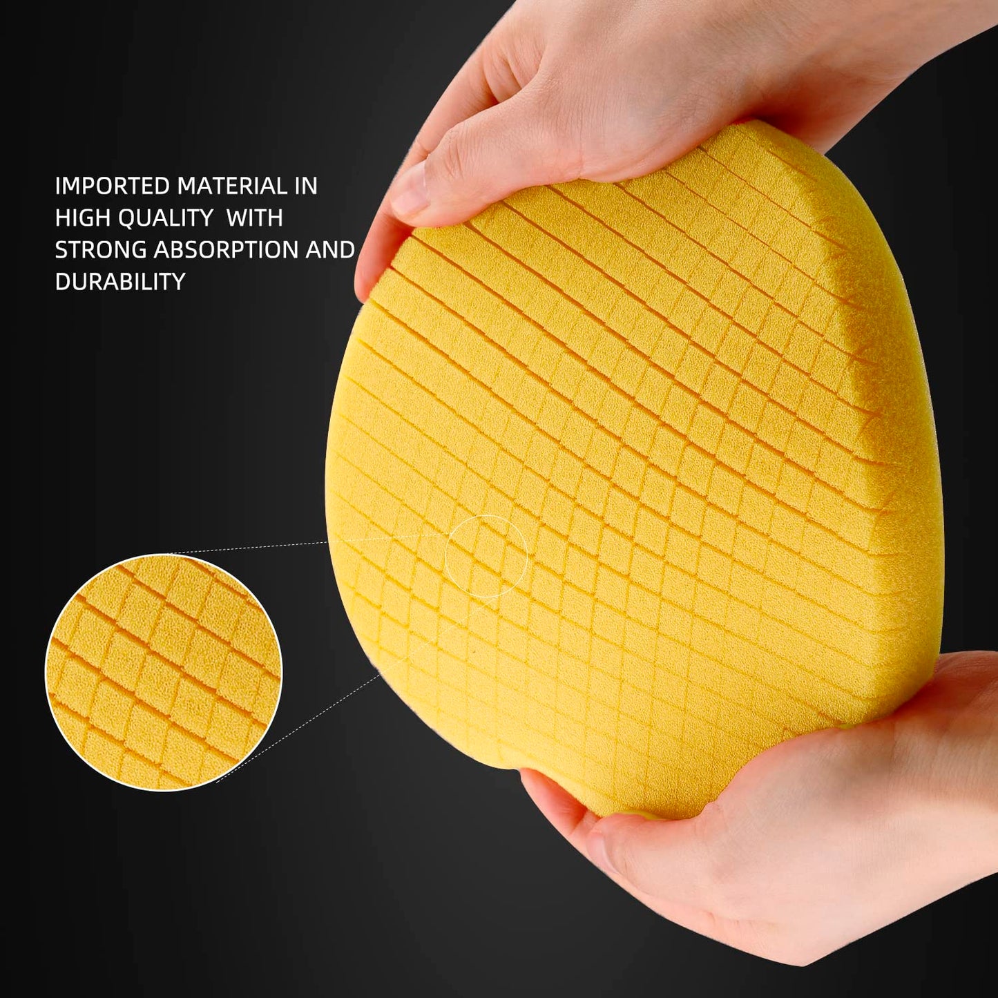 Yellow T80 High-Cut Foam Polishing Pad, SPTA 1Pc 7.5 Inch Face for 7 Inch 180mm Backing Plate Compound Buffing Sponge Pads for Car Buffer Polisher Compounding, Polishing and Waxing - FPTSS7Y