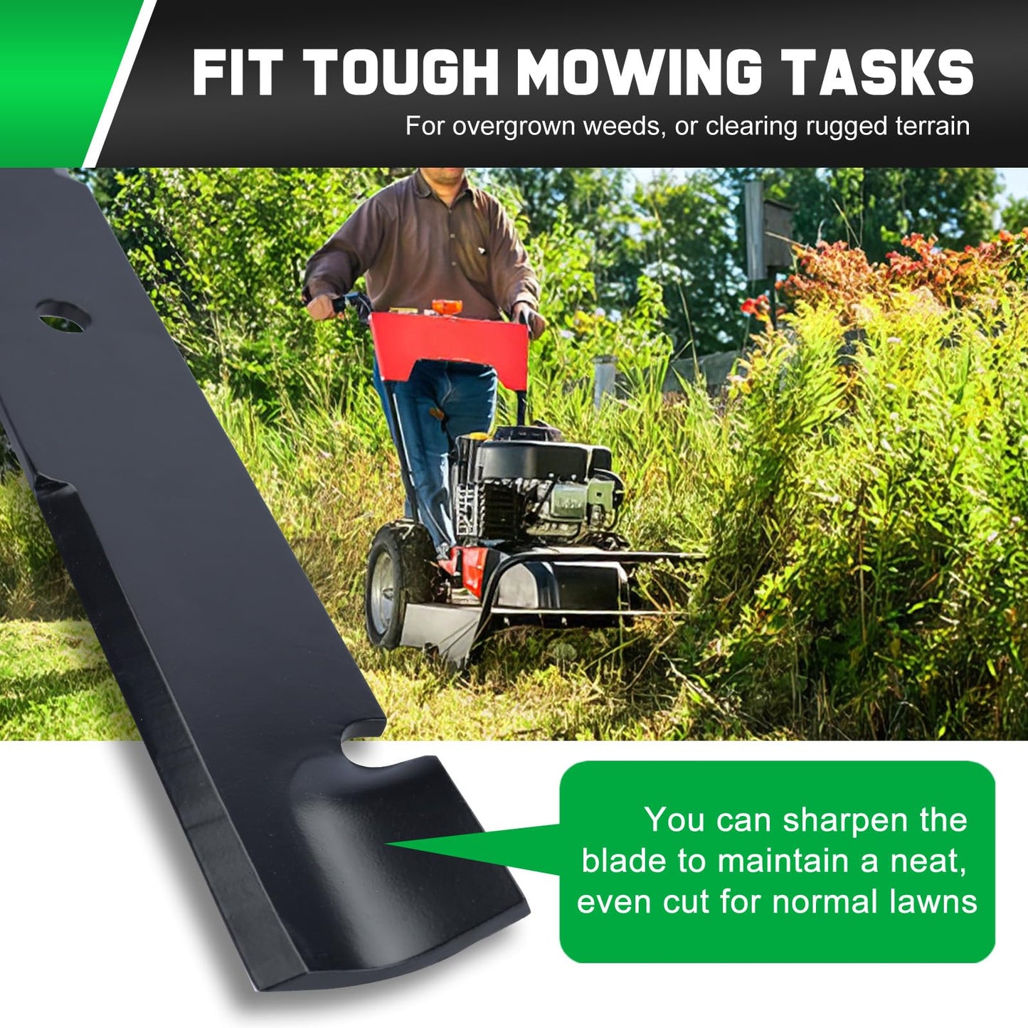 Grasscool 60 inch Maverick Zero Turn Mower Blades Compatible with Bad Boy ZT Elite Exmark Lazer Z Toro 60" Lawnmower Replace for 038-2007-00 038-6050-00 038-6060-00 (Circle Hole)