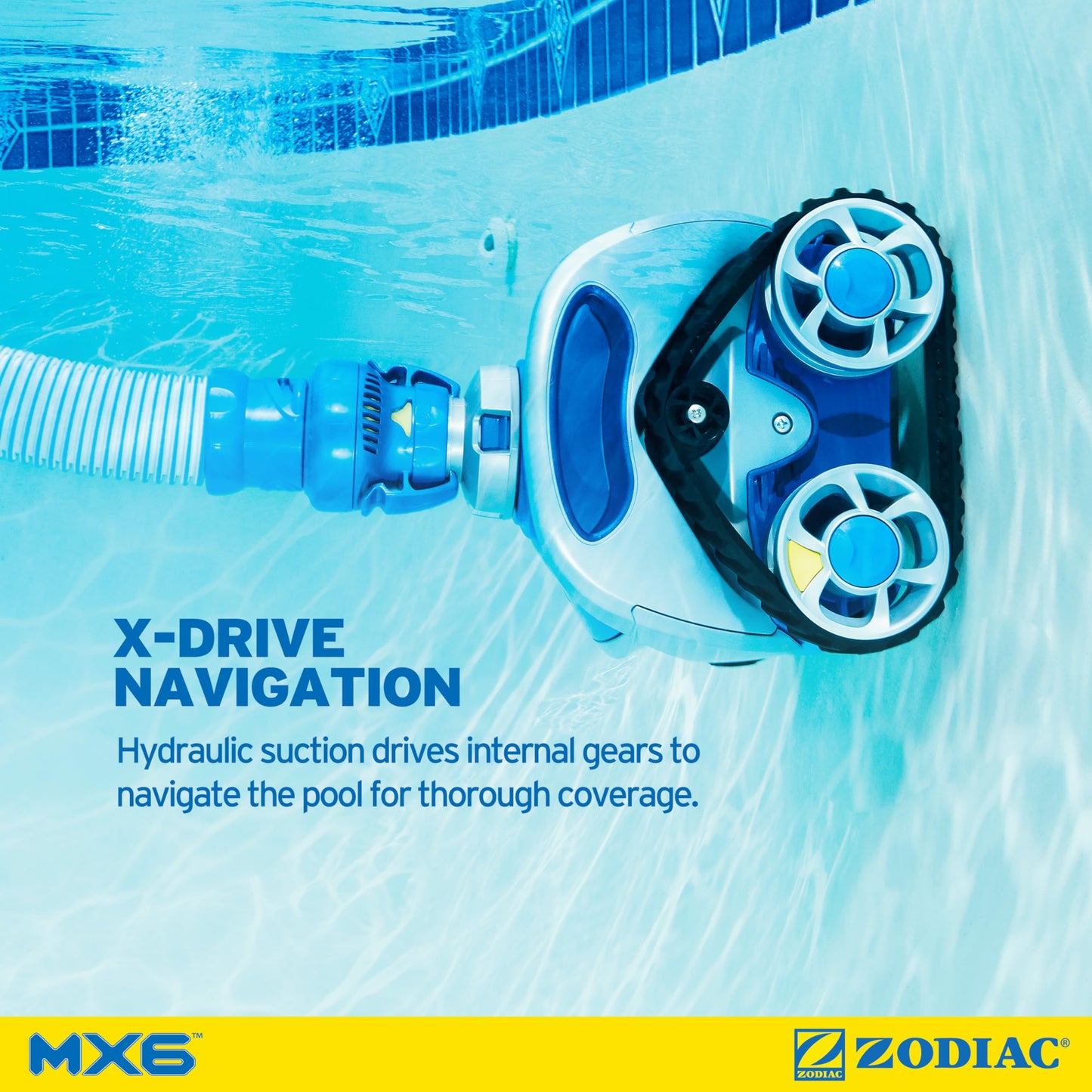 Zodiac MX6 Suction-Side In-Ground Pool Cleaner, Cyclonic Suction and X-Trax for Extreme Maneuverability