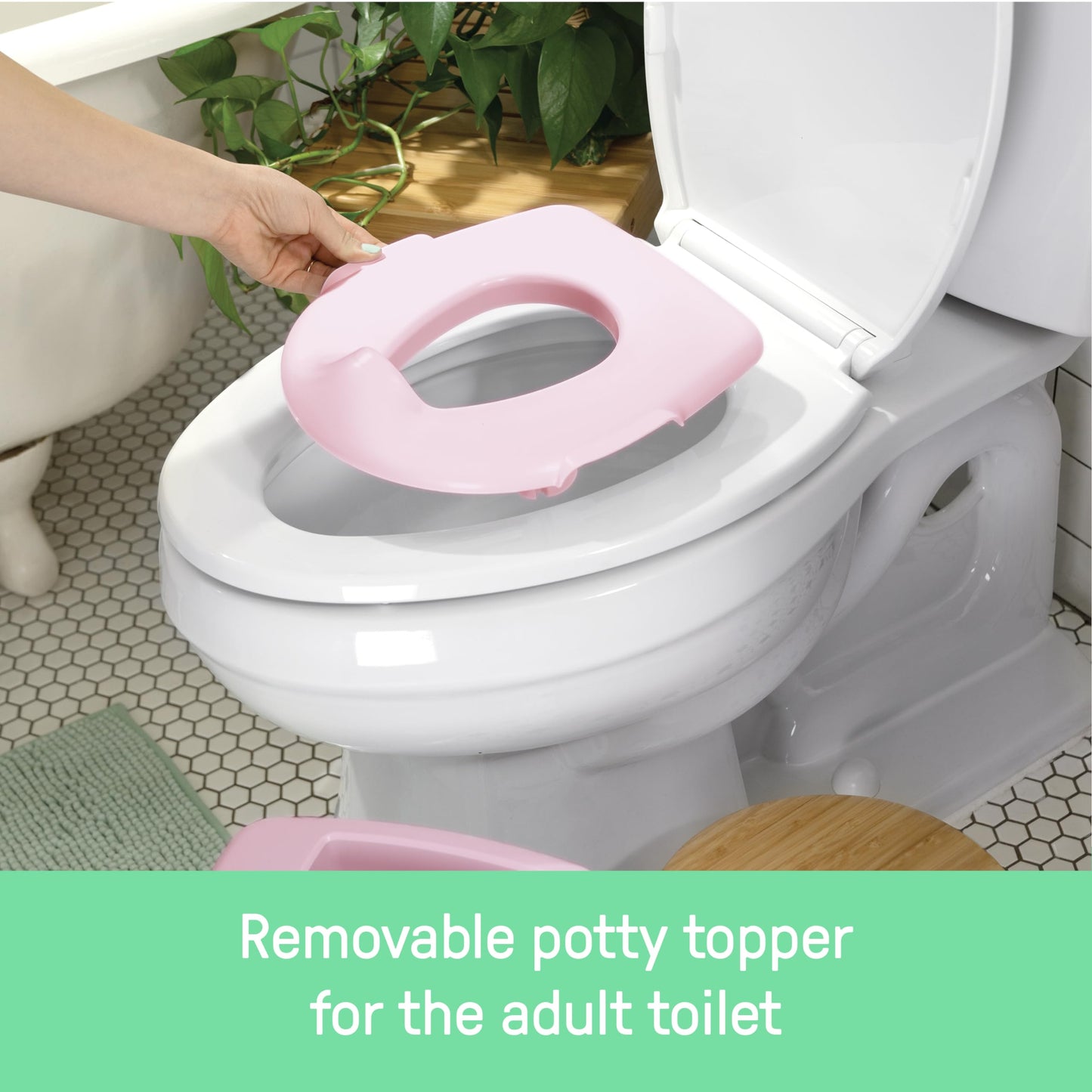 Ingenuity My Size Potty Pro in Pink, Infant Potty Training Toilet, Lifelike Flushing Sound, for Ages 18 Months, Up to 50 Pounds