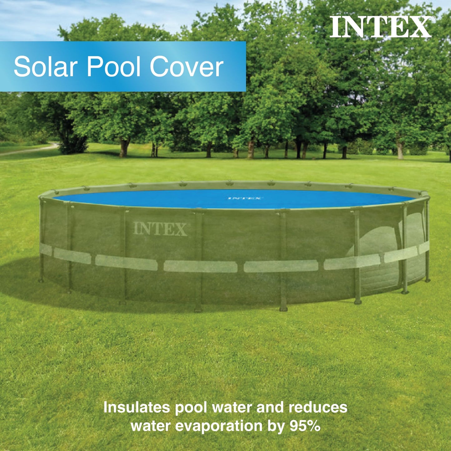 INTEX 28012E Solar Pool Cover: for 12ft Round Easy Set and Metal Frame Pools – Insulates Pool Water – Reduces Water Evaporation – Keeps Debris Out – Reduces Chemical Consumption