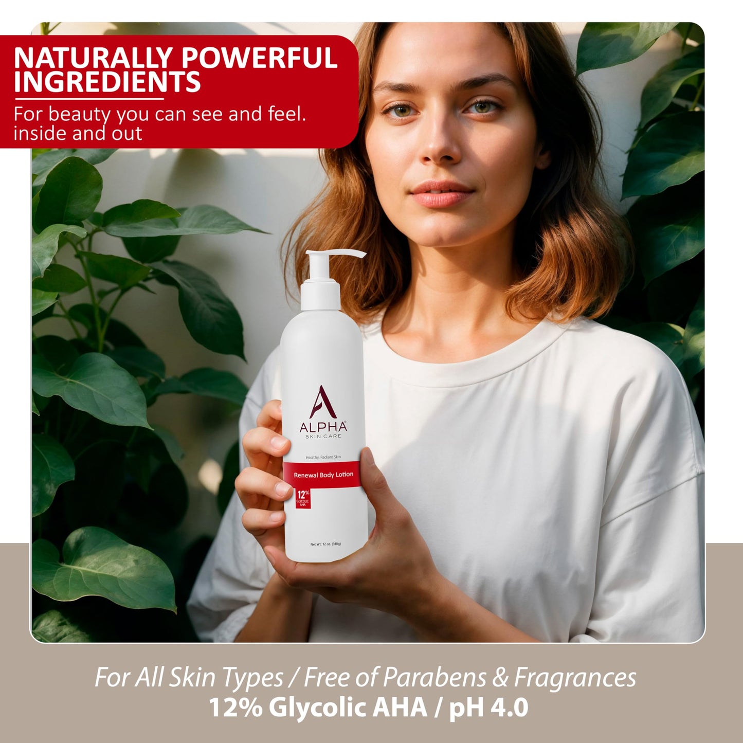Alpha Skin Care Revitalizing Body Lotion, 12% Glycolic AHA, Simple & Effective Daily Moisturizer Hydroxy Acid, Hydrates & Exfoliates for Soft, Smooth Skin, Anti-Aging, 23 Oz