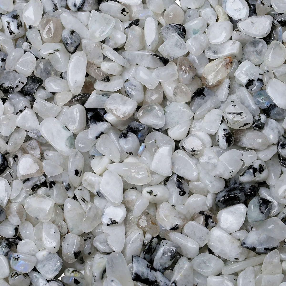 LAIDANLA White Labradorite 1lb Crystal Polished Tumbled Stones Irregular Shaped Crystal Chips Bulk Natural Gemstone Aquarium Gravel Rocks Vase Filler Fish Tank Gravel Home Decoration