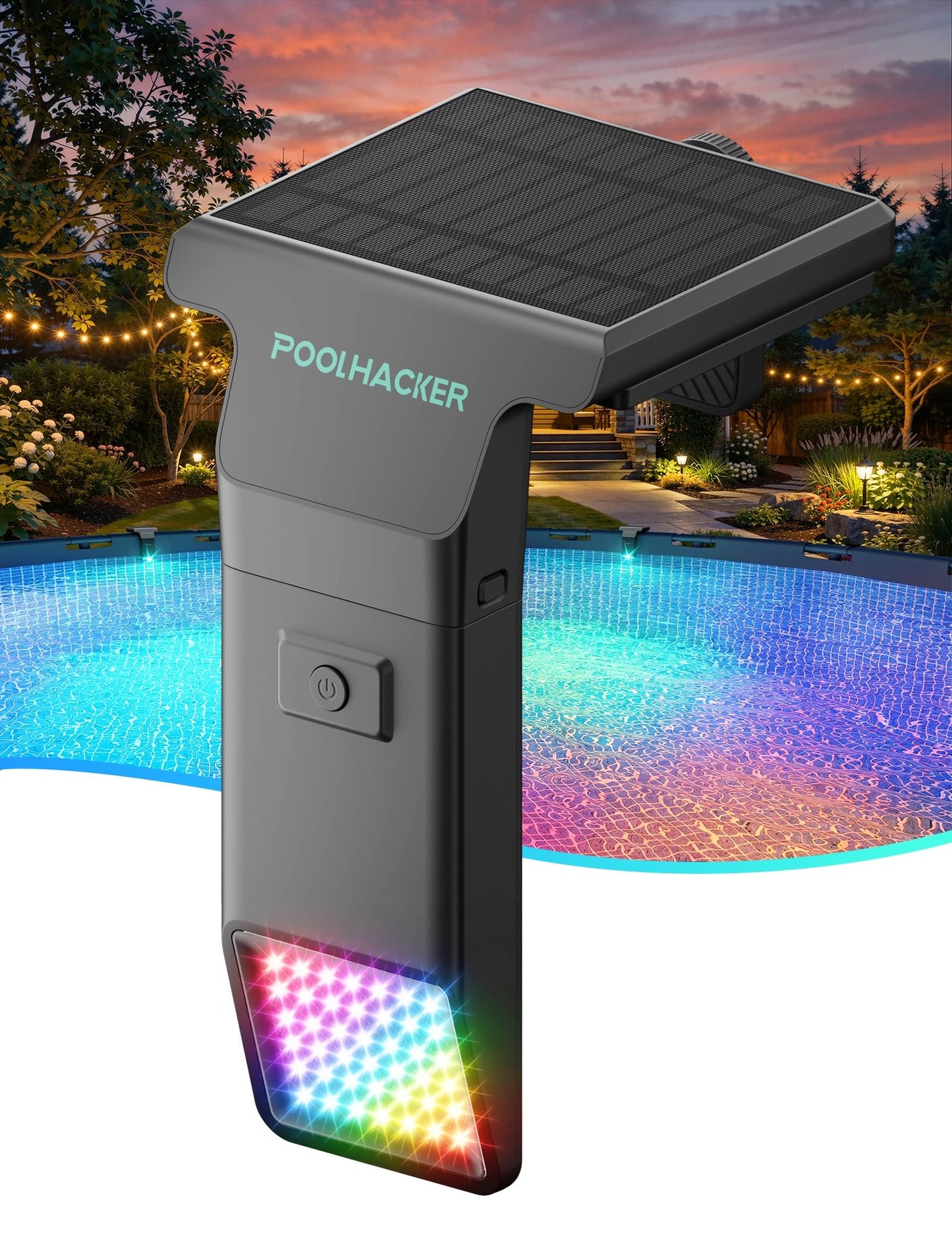 Solar Pool Lights for Inground & Above Ground Pool, 10-Color 4-Mode LED Pool Lights, Underwater Swimming Pool Lights with Timer, Submersible Pool Lights with Remote, Waterproof Design (Black, 1 Pack)