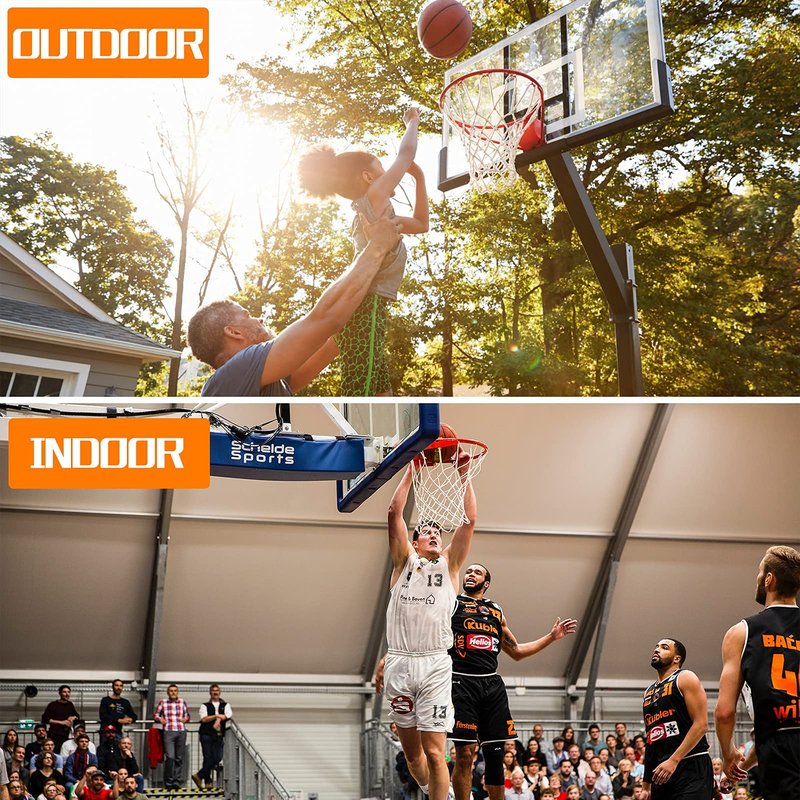 NEIJIANG Basketball Net Replacement Outdoor, Upgraded Thickening Heavy Duty, All Weather Anti Whip, Fits Standard Indoor or Outdoor 12 Loops Rim