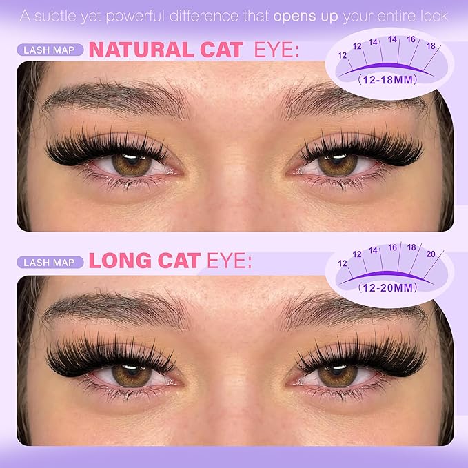 Pawotence Wispy Lash Clusters 12-20mm Cluster Eyelash Extensions 190pcs Individual Lashes Clusters Fairy Spikes Eyelash Clusters Lashes Extension for DIY at Home