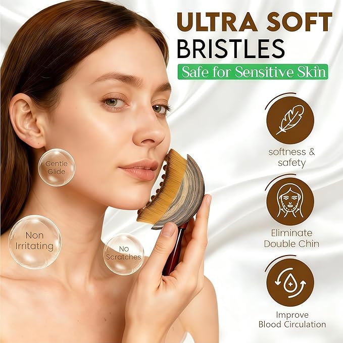 2PCS Lymphatic Contour Face Brush, Lymphatic Drainage Massager for Face,Ergonomically Designed to Fit The Skin Precisely.