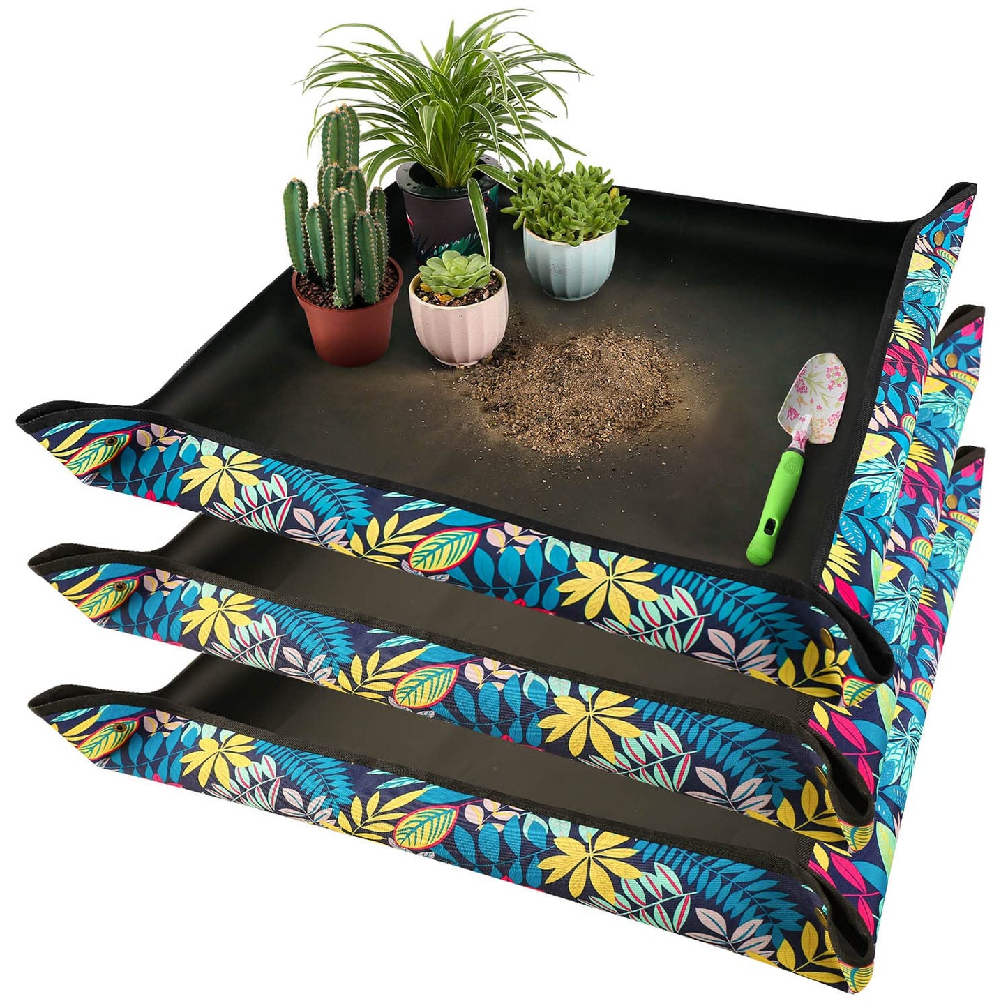 HNXTYAOB 3 PCS 29.5"x 29.5" Waterproof Repotting Mat for Plant Transplanting and Mess Control