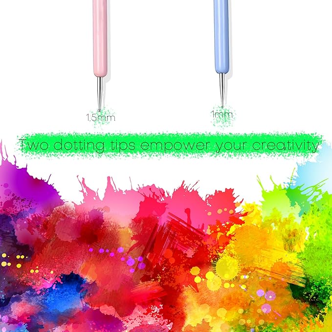Nail Art Brushes, Nail Design Painting Brush Set with Nail Polish Brush, Nail Liner Brush, Nail Extension Gel Brush, Builder Nail Gel Brush, and Multi-Size Dotting Pens for DIY Nail Art