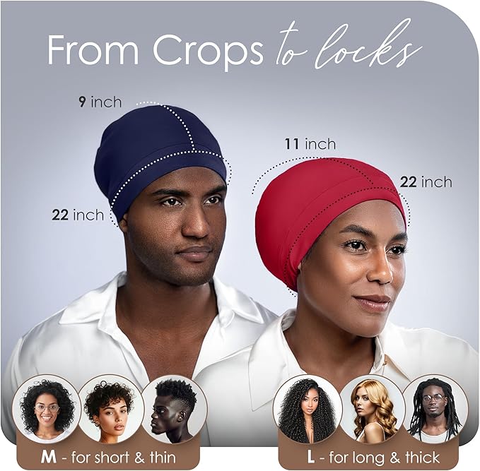 CAPLORD Satin Bonnet for Sleeping, Curly Hair Wrap Sleep for Men, Adjustable Silk Beanies for Women, Silk Hair Bonnet