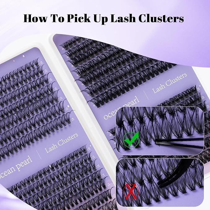 Lash Clusters 560 Pcs 30D 40D 60D 80D Eyelash Clusters 10-18mm Individual Lashes Thick Volume DIY Eyelash Extension Thin Band Eyelashes Cluster Extensions Soft False Eyelashes at Home-30+40+60+80D