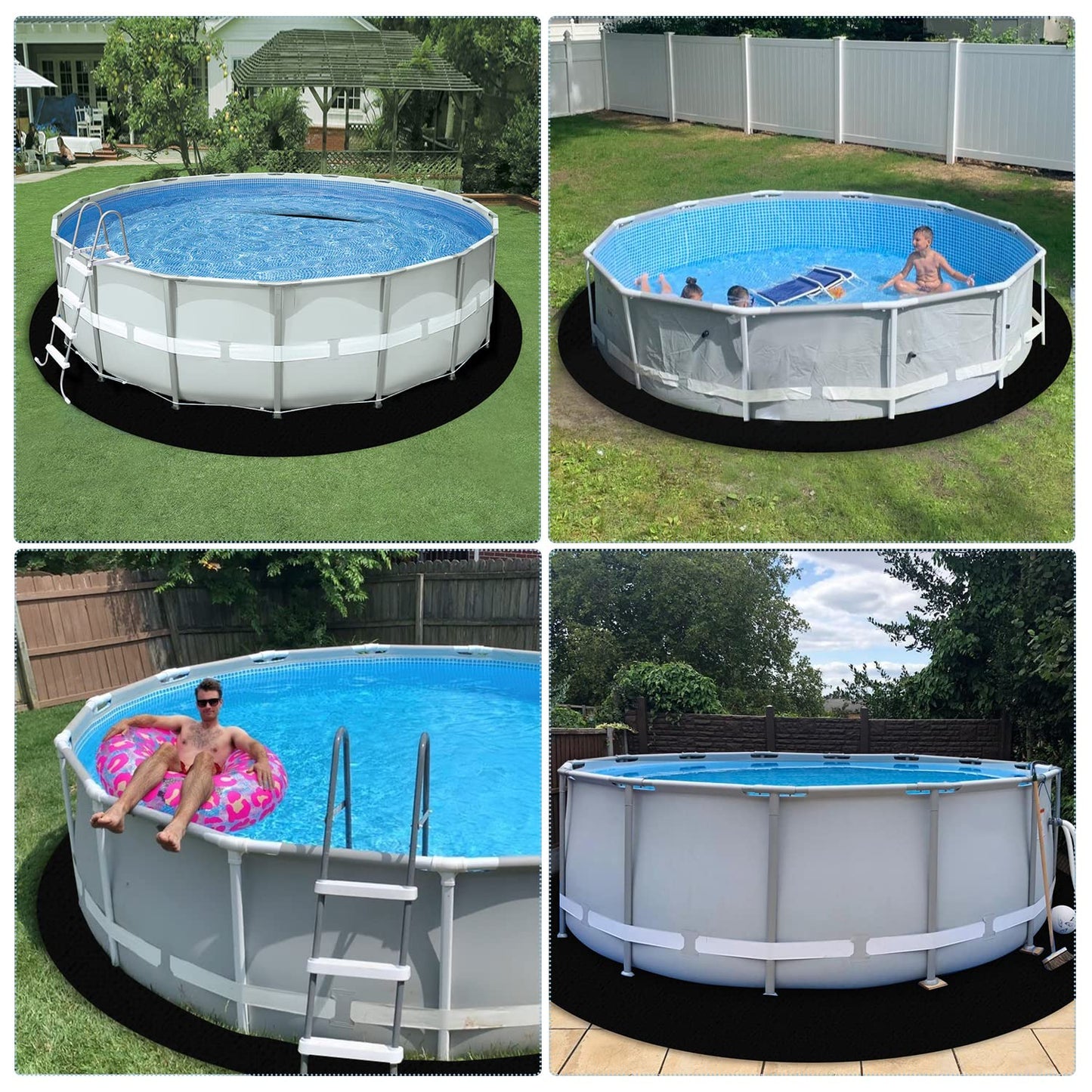 TIEBOLA 18Foot Eco-Friendly Round Pool Liner Pad - Prevent Punctures and Extend The Life of Your Above Ground Swimming Pool or Hot Tub Liner, Eco-Friendly Above Ground Pool Liner pad