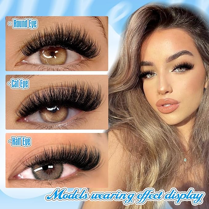 Fluffy Lash Clusters Wispy Eyelash Extension 10-18MM 180Pcs Individual Lashes Clusters Natural Eyelashes Extensions DIY at Home by Pleell