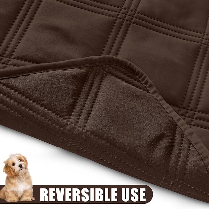 Smiry Waterproof Dog Bed Cover Blanket 40x70, Soft Reversible Pet Blanket, Washable Leakproof Cats Dogs Couch Cover for Sofa, Couch, Furniture, Chocolate/Chocolate