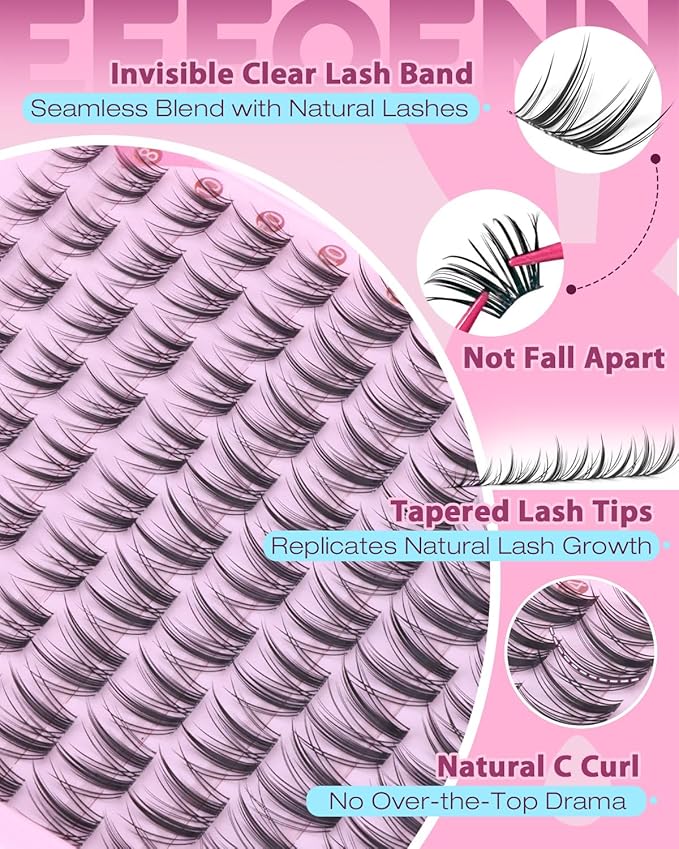 Lash Clusters Kit Wispy Eyelash Clusters Fairy Cluster Eyelases Extensions Manga Lashes Clusters Kit Short Indicidual Lashes Bunny Cluster Lashes C Curl Pestañas Postizas Naturales by Eefofnn