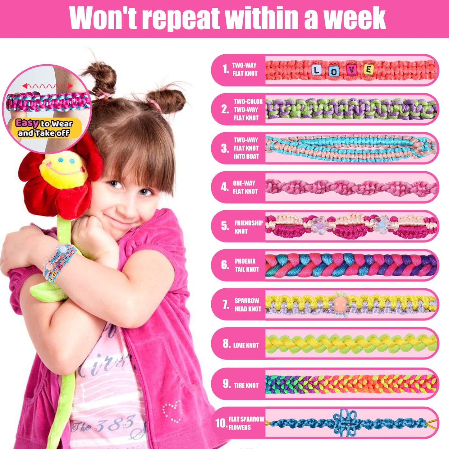 GILI Friendship Bracelet Making Kit for Girls Age 8-12 – DIY Arts and Crafts Toys – Best Christmas Birthday Gifts Ideas for Girls 7 8 9 10 11 Years Old