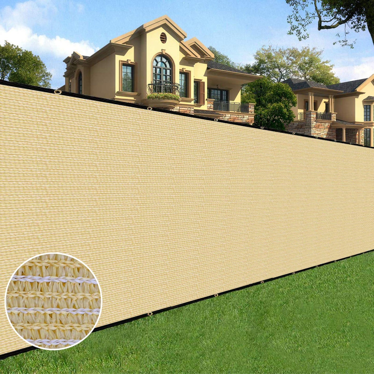 Sunnyglade 4 feet x 100 feet Privacy Screen Fence Heavy Duty Fencing Mesh Shade Net Cover for Wall Garden Yard Backyard (Black, 4 ft X 100 ft)