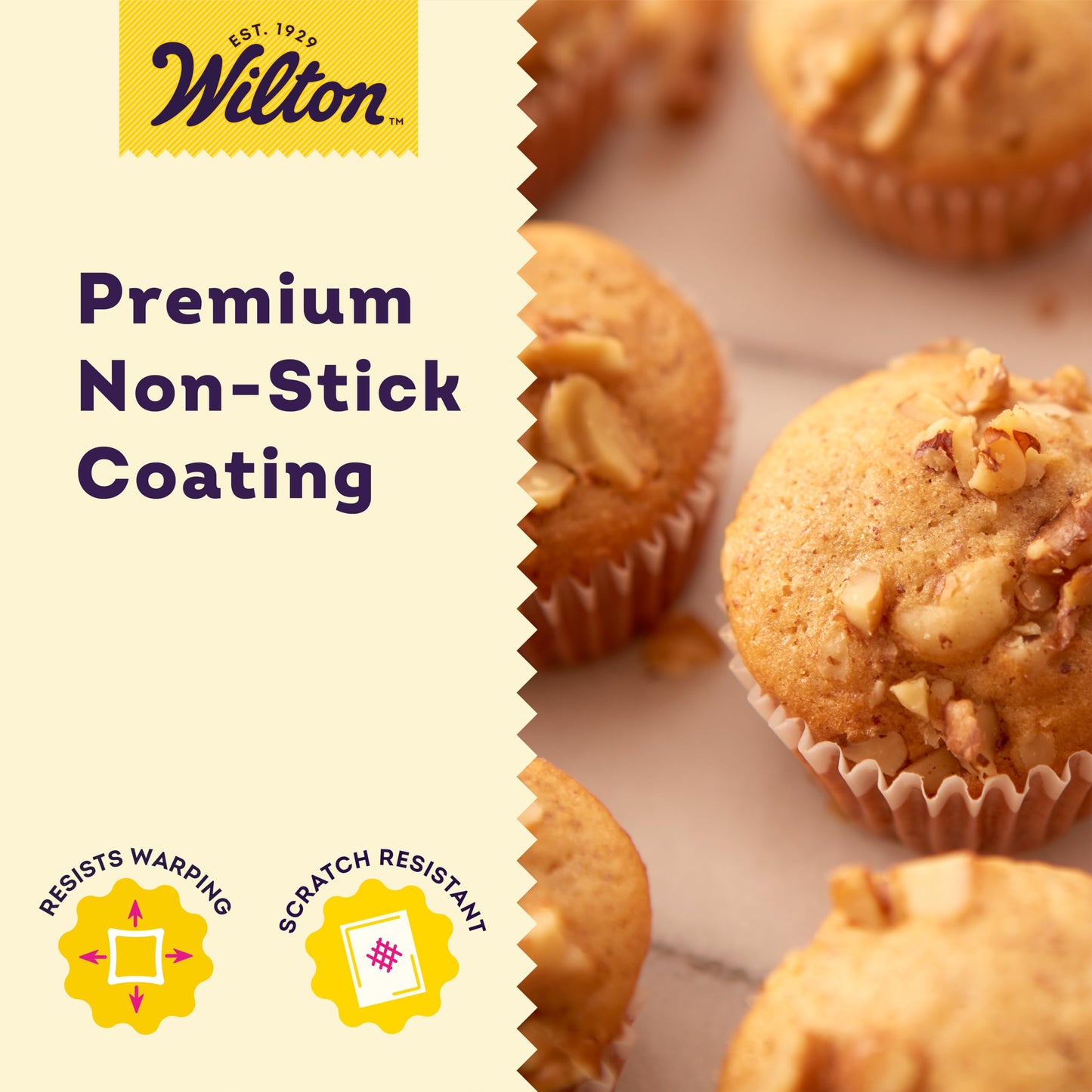 Wilton Gold Premium Non-Stick Warp-Resistant Bakeware, Made without PFAs, Muffin Pan, 24-cup, 16 x 10 x 1 in., Packaging may Vary