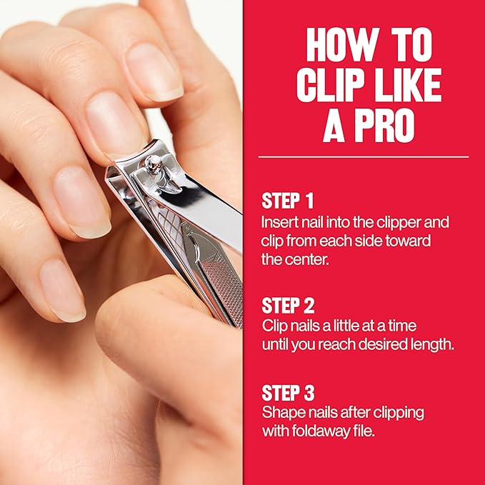 Revlon Mini Nail Clipper, Nail Care Tools, Curved Blade for Trimming & Grooming, Easy to Use (Pack of 2)