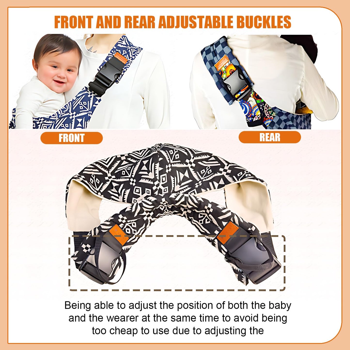 yemyig Baby Sling Carrier,Toddler Carrier, 2024 New Baby Carrier Newborn to Toddler,Portable Lightweight Non-Slip Hip Seat Carrier 10-30lbs(Black Sailboat)