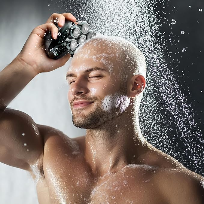 Cyruzi Head Shavers for Bald Men: 7D Floating Electric Razor with Magnetic Removable Head, IPX7 Waterproof Wet or Dry Shaver, LED Display & Type-C Fast Charging