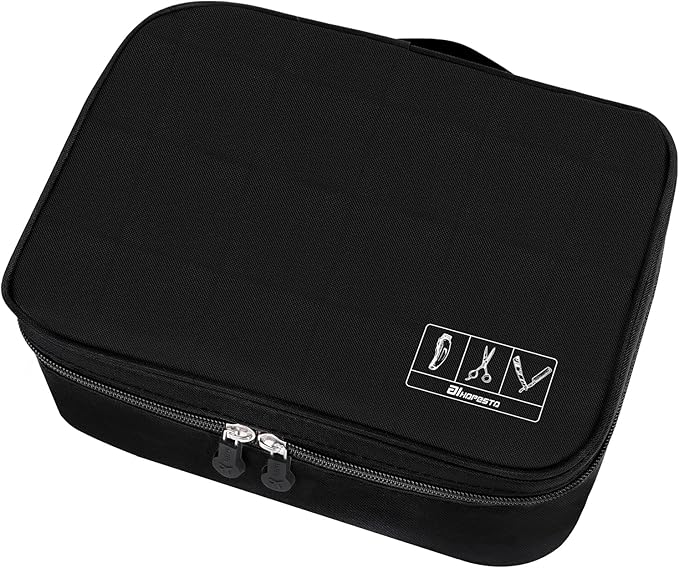 Barber Tools Bag Barber Case Hair Tools Travel Bag Clipper Guard Holder for Clippers and Supplies Hair Cutting Scissors Storage Bag Portable Clipper Storage Holder Organizer for Hair Cutting (Black)