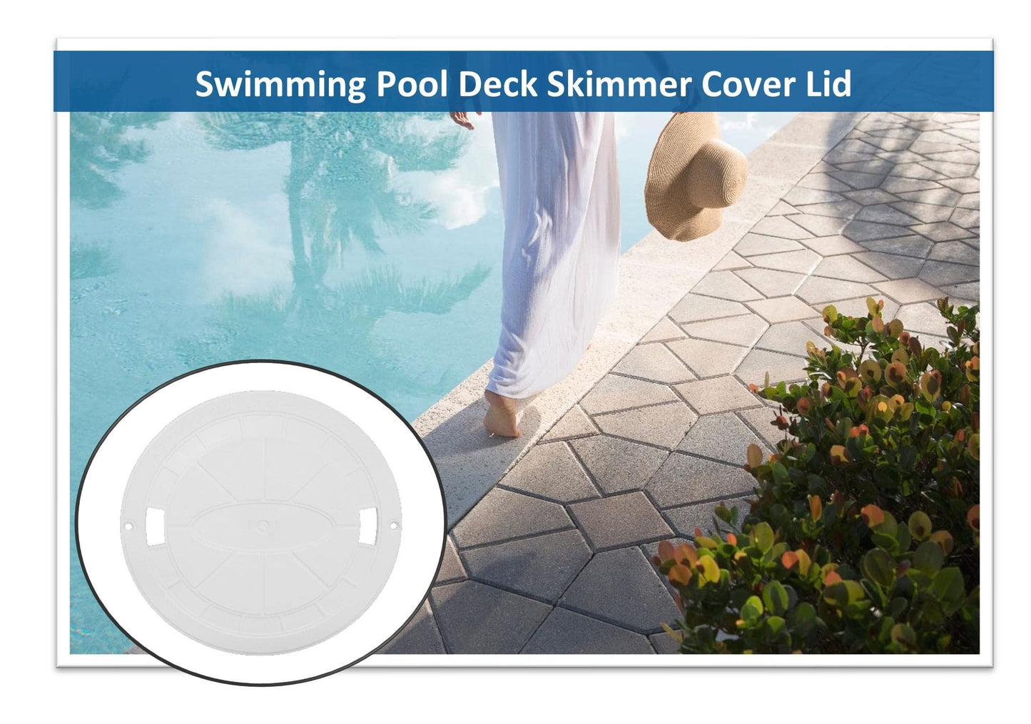 JSP Manufacturing Aftermarket Skimmer Lid Replacement for Hayward Swimming Pool Skimmer Deck Cover SP1070C SPX1070C (2)