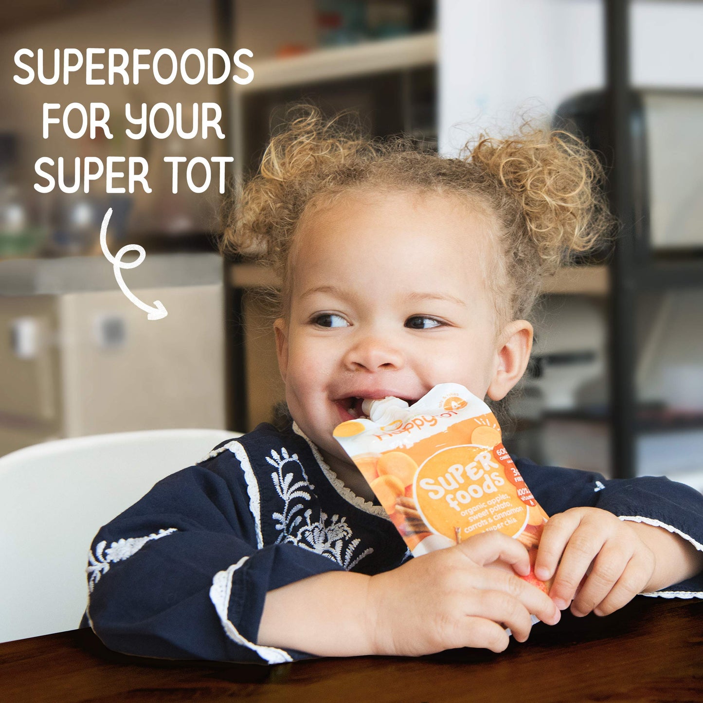 HAPPYTOT Organics Stage 4 Baby Food Pouches, Gluten Free, Vegan Snack, SuperFoods Fruit & Veggie Puree & Chia Variety Pack, 4.22 Ounce (Pack of 16), Amazon Exclusive