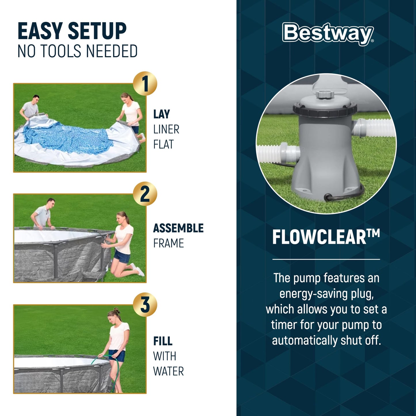 Bestway Steel Pro MAX 12' x 30" Above Ground Pool, Round Metal Frame Outdoor Swimming Pool Set with Filter Pump, Stacked Stone Print